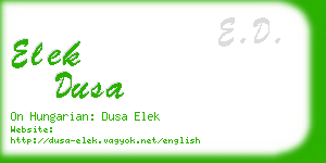 elek dusa business card